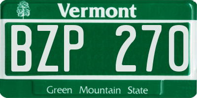 VT license plate BZP270