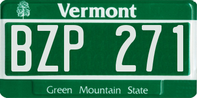 VT license plate BZP271