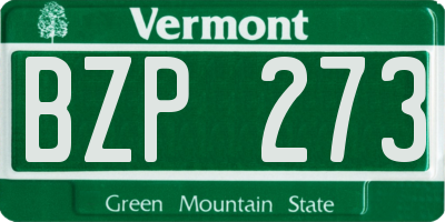 VT license plate BZP273