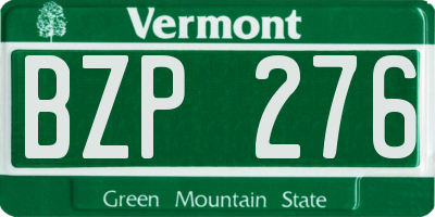 VT license plate BZP276