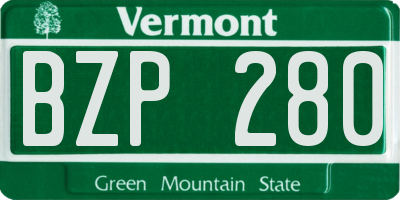 VT license plate BZP280