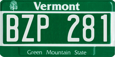 VT license plate BZP281