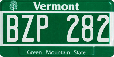 VT license plate BZP282
