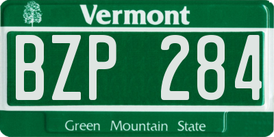 VT license plate BZP284