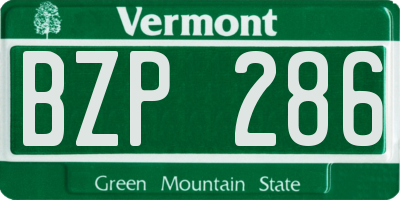 VT license plate BZP286