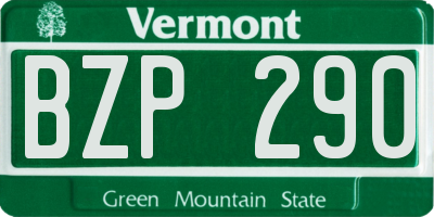 VT license plate BZP290