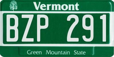 VT license plate BZP291
