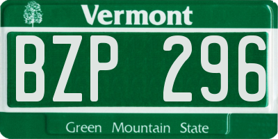 VT license plate BZP296