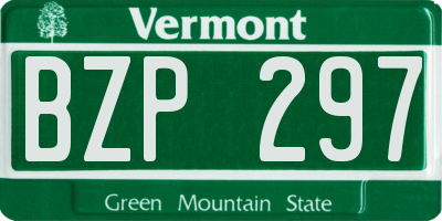 VT license plate BZP297