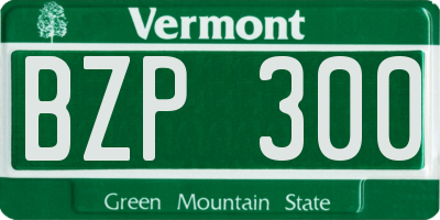 VT license plate BZP300