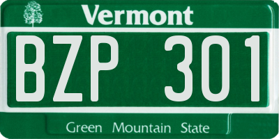 VT license plate BZP301
