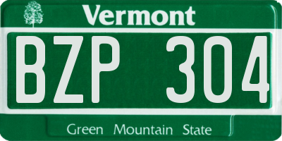 VT license plate BZP304