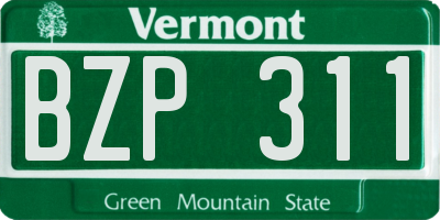 VT license plate BZP311