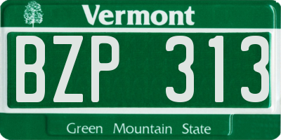 VT license plate BZP313