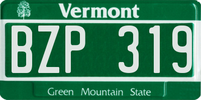 VT license plate BZP319