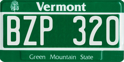 VT license plate BZP320