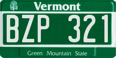 VT license plate BZP321