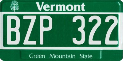 VT license plate BZP322