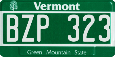VT license plate BZP323