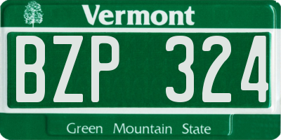 VT license plate BZP324