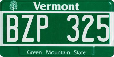 VT license plate BZP325