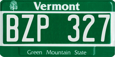 VT license plate BZP327