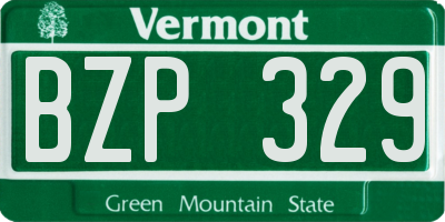 VT license plate BZP329