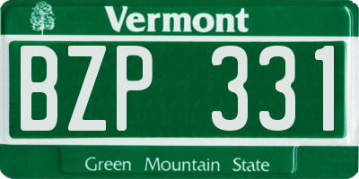 VT license plate BZP331