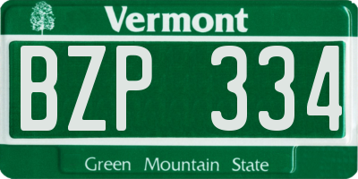 VT license plate BZP334