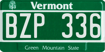 VT license plate BZP336