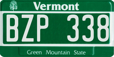 VT license plate BZP338