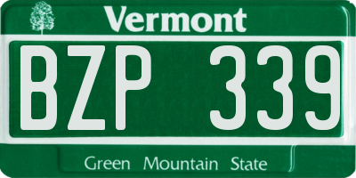 VT license plate BZP339
