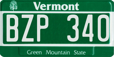 VT license plate BZP340
