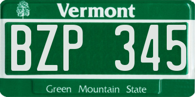 VT license plate BZP345