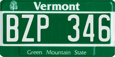 VT license plate BZP346