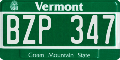VT license plate BZP347