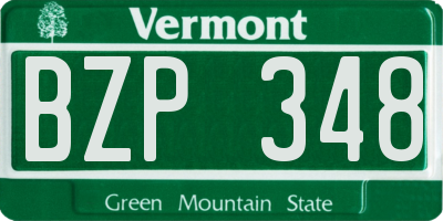 VT license plate BZP348