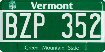 VT license plate BZP352