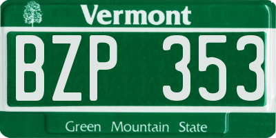 VT license plate BZP353