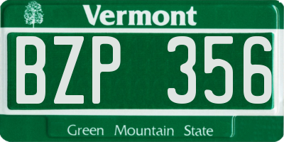 VT license plate BZP356