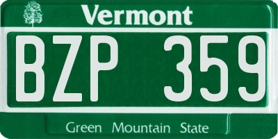 VT license plate BZP359