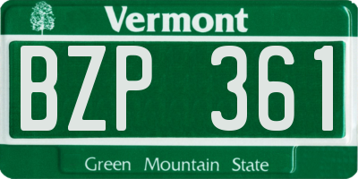 VT license plate BZP361