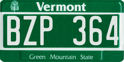 VT license plate BZP364