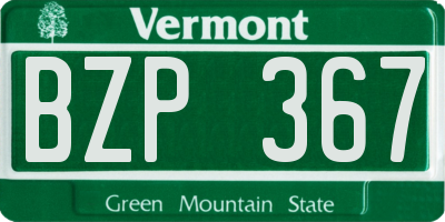VT license plate BZP367