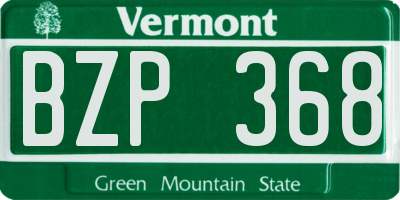 VT license plate BZP368