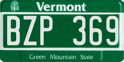 VT license plate BZP369