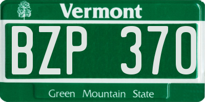 VT license plate BZP370