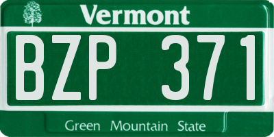 VT license plate BZP371