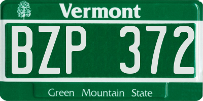 VT license plate BZP372