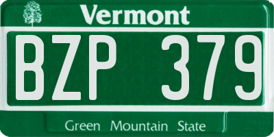 VT license plate BZP379